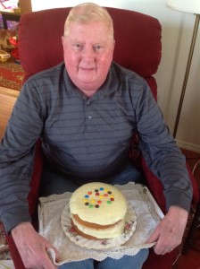 Noel on his recent Birthday enjoying his cake...